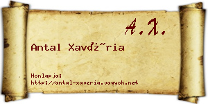 Antal Xavéria névjegykártya